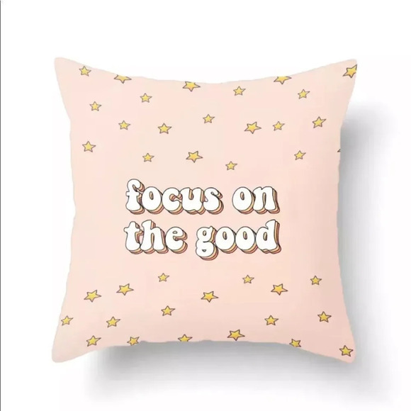 NEW! Urban Outfitters “Focus On The Good” Throw Pillowcase - Picture 2 of 3